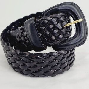 Coach Black Braided Woven Belt
